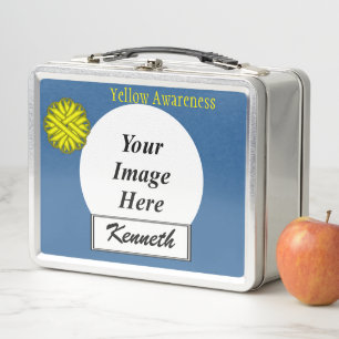 Yellow Blume Ribbon von Kenneth Yoncich Metall Lunch Box