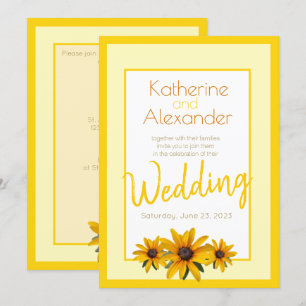 Yellow Blume Spring Summer Simple Wedding Einladung