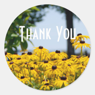 Yellow Blume Vielen Dank Runder Aufkleber