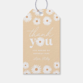 Yellow Boho Daisy Birthday Party Danke Geschenkanhänger