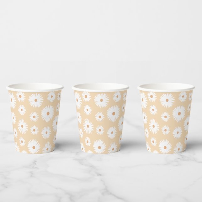 Yellow Boho Daisy Birthday Party Pappbecher (Multi)