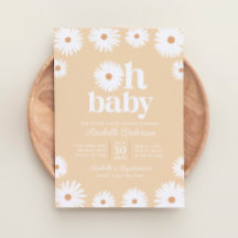 Yellow Boho Daisy Floral Girl Babydusche