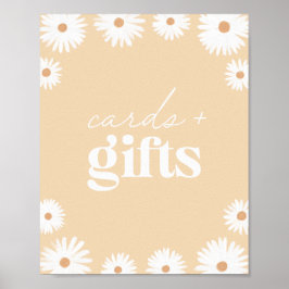 Yellow Boho Daisy Geburtstagsparty Cards und Gesch Poster