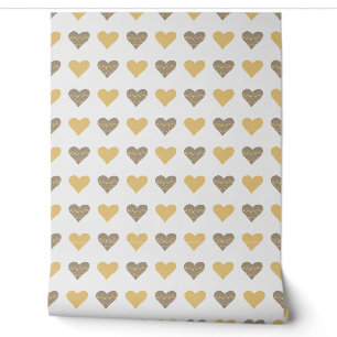 Yellow Boho Hearts Kids Decor Tapete
