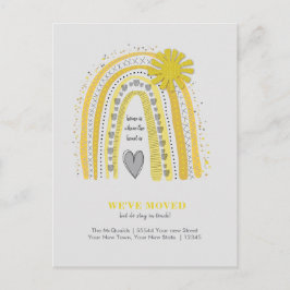 Yellow Boho Regenbogen Wir haben die Ankündigung v Postkarte