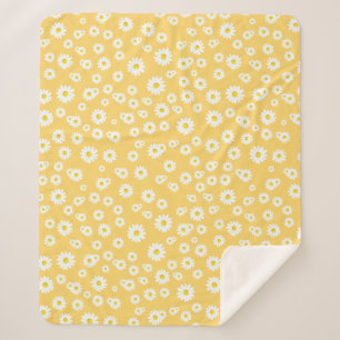 Yellow Boho Spring Daisies Pattern Sherpadecke