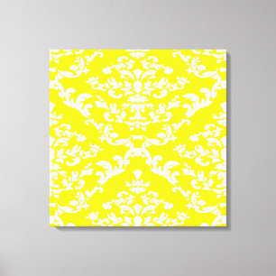 Yellow Bold Damask @ Emporiomoffa Leinwanddruck