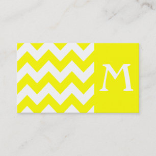 Yellow Bold Zickzack Monogram Business Card Visitenkarte