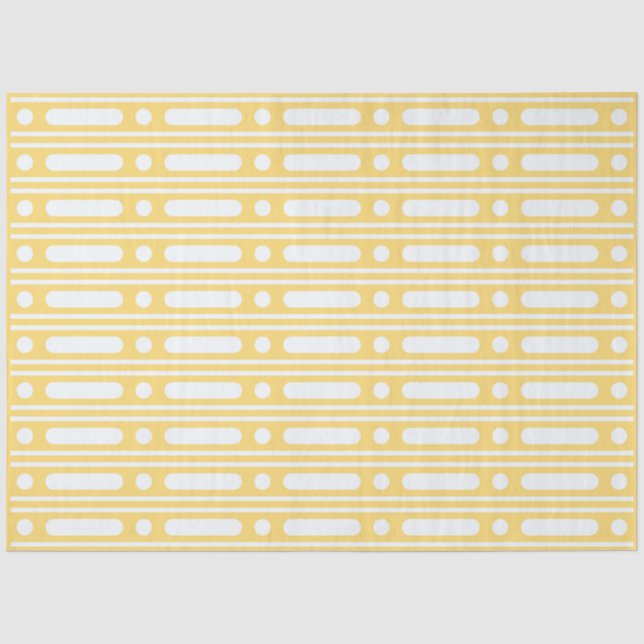 Yellow Bone Inlay Dots Border Decoupage Paper Seidenpapier (Vorderseite)