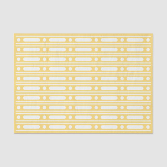 Yellow Bone Inlay Dots Border Decoupage Paper Seidenpapier (Vorderseite)