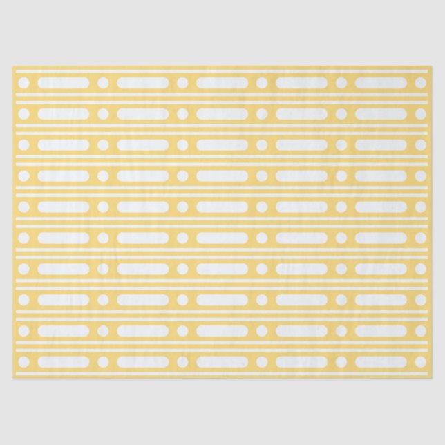 Yellow Bone Inlay Dots Border Decoupage Paper Seidenpapier (Vorderseite)