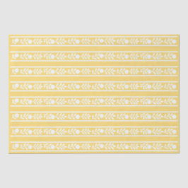 Yellow Bone Inlay Floral Border Decoupage Paper Seidenpapier