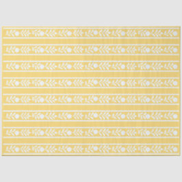 Yellow Bone Inlay Floral Border Decoupage Paper Seidenpapier