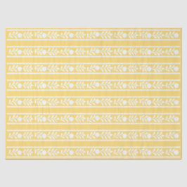 Yellow Bone Inlay Floral Border Decoupage Paper Seidenpapier
