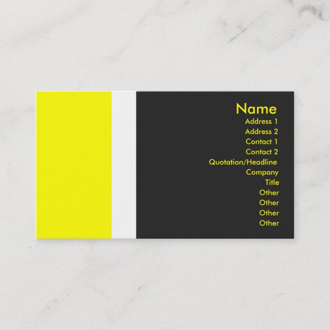 Yellow Border Business Card Visitenkarte (Vorderseite)