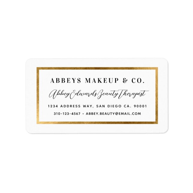 Yellow Border Business Label für moderne Imitate Adressaufkleber (Vorne)