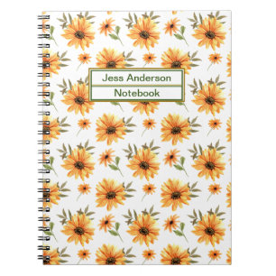Yellow Botanical Sunflower Greenerity School Offic Notizblock
