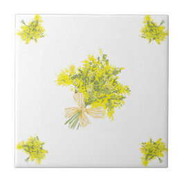 Yellow Bouquet Decorative Tile Fliese