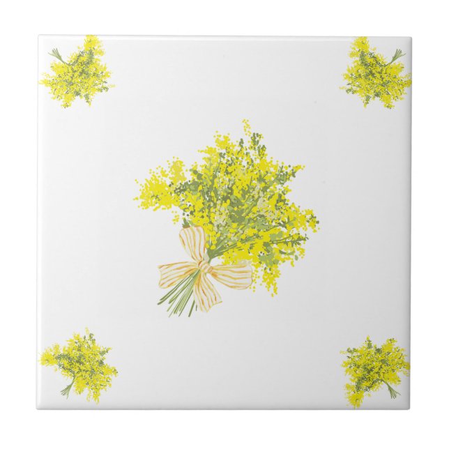 Yellow Bouquet Decorative Tile Fliese (Vorderseite)