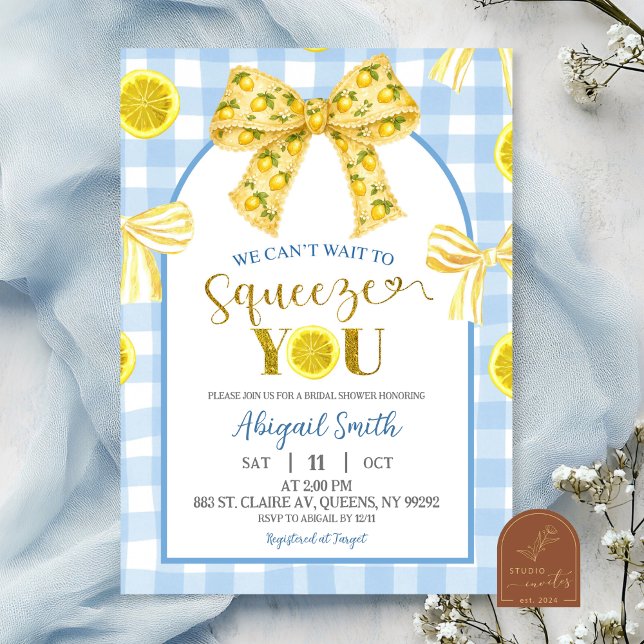 Yellow Bow Lemon Baby Shower Invitation (Créateur téléchargé)