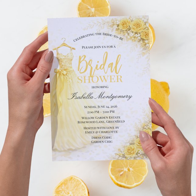 Yellow Bridesmaid Dress Bridal Shower Einladung (Yellow Bridesmaid Dress Bridal Shower Invitations
)