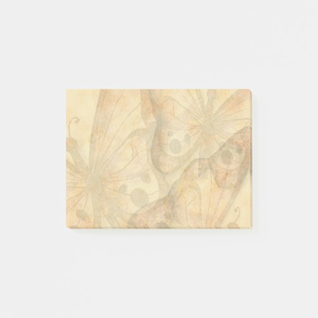 Yellow Brown Butterfly Post-it Klebezettel (Vorderseite)