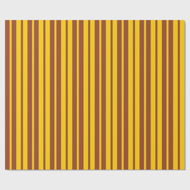 Yellow Brown Stylish Stripes Pattern Design  Geschenkpapier (Flach)