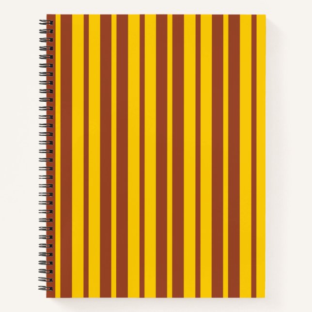 Yellow Brown Stylish Stripes Pattern Design  Notizbuch (Vorderseite)