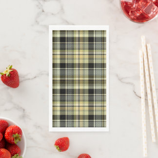 Yellow-brown tartan plaid. serviette