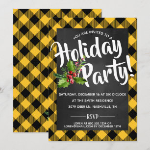 Yellow Buffalo Kariert Holiday Party Einladung