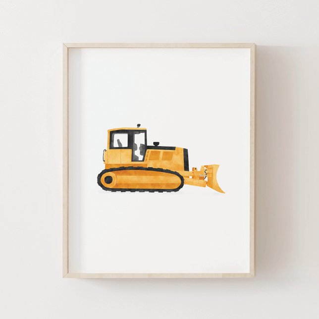 Yellow Bulldozer Contruction Kids Room Decke Poster (Von Creator hochgeladen)