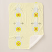 Yellow Bunnies Sherpa Blanket