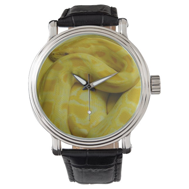 Yellow Burmese Python Armbanduhr (Vorderseite)