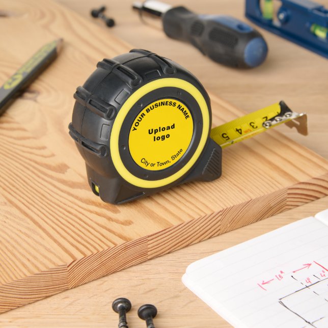 Yellow Business Brand on Tape Measure Maßband (Holzbau)