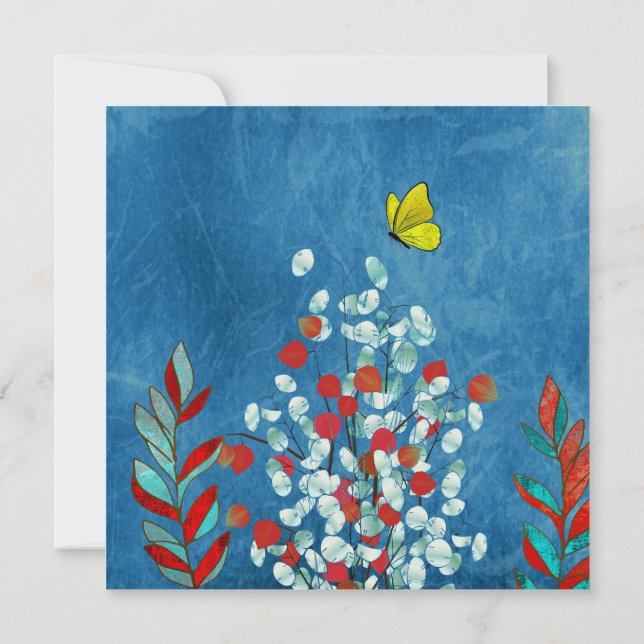 Yellow Butterfly Einladung (Rückseite)