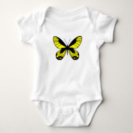 Yellow Butterfly Graphic Baby Bodysuit Cute Nature Strampler