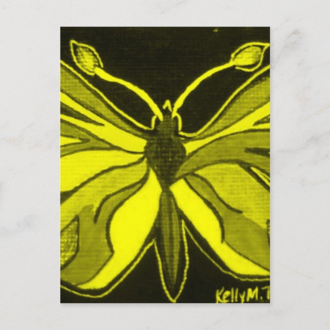 Yellow Butterfly Lady Insect Postkarte (Vorderseite)