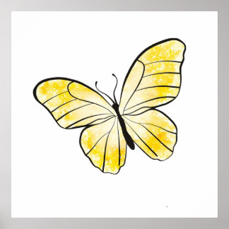 Yellow Butterfly Poster