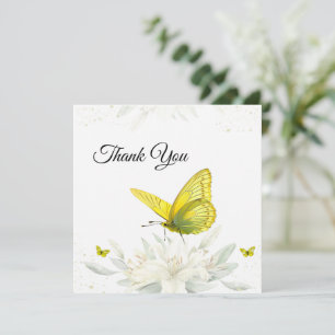 Yellow Butterfly Wasserfarbe Danke Karte