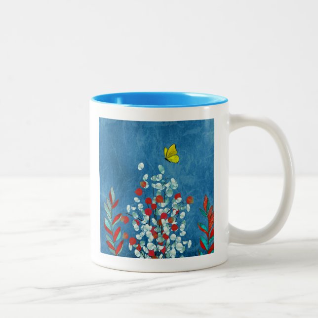 Yellow Butterfly Zweifarbige Tasse (Rechts)
