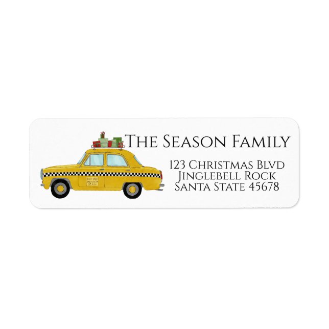 Yellow Cab Taxi Weihnachtsgeschenke Weihnachtspost (Vorne)