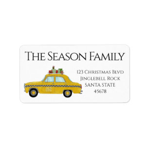 Yellow Cab Taxi Weihnachtsgeschenke Weihnachtspost Adressaufkleber
