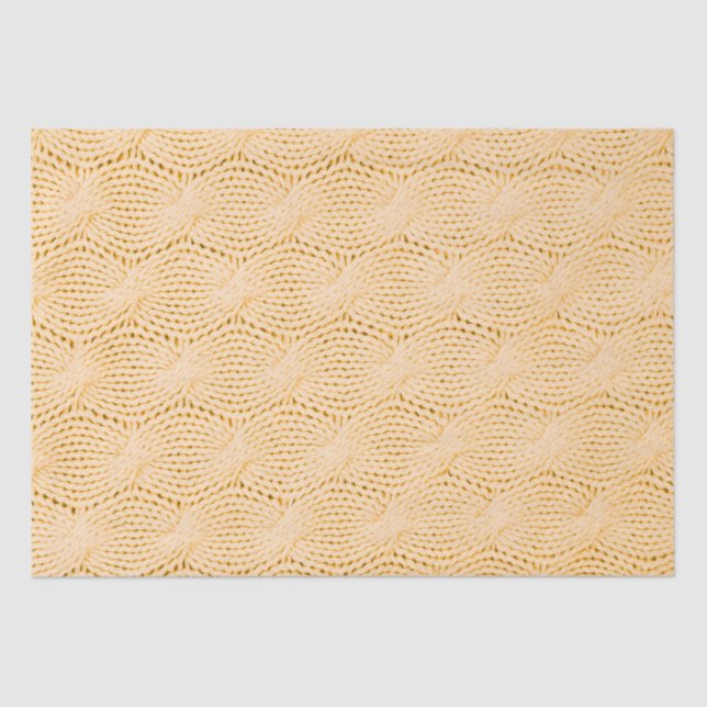 Yellow Cableknit Pattern Seidenpapier (Vorderseite)