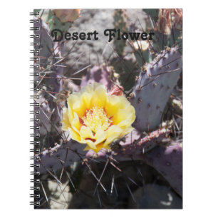 Yellow cactus flower in spring notizblock