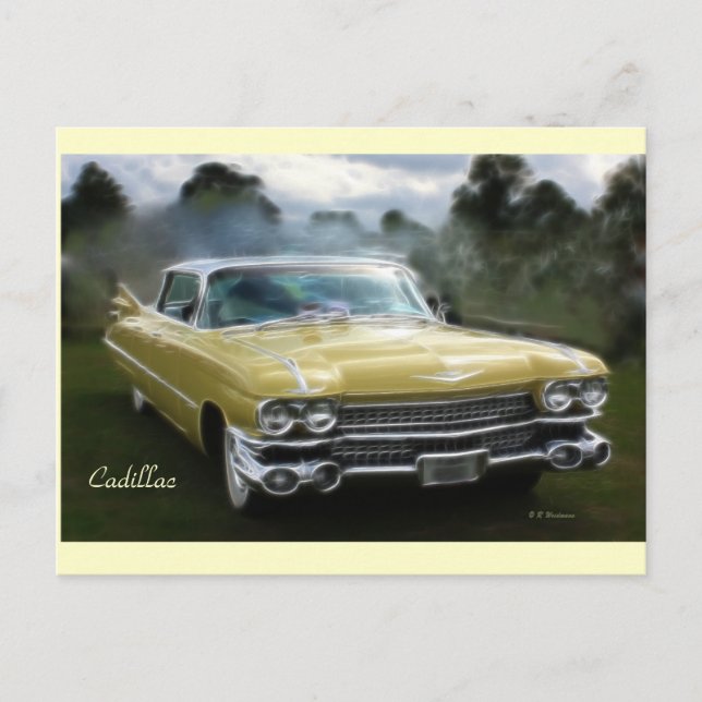 Yellow Cadillac Postkarte (Vorderseite)