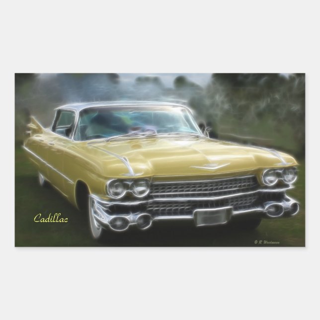 Yellow Cadillac Rechteckiger Aufkleber (Vorderseite)