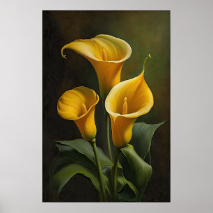 Yellow Calles Lilies Lily Blume Poster