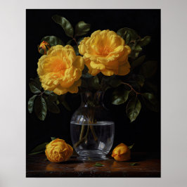 Yellow Camellia Blume Art Print Poster