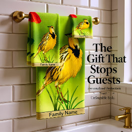 Yellow Canarie name Howey Badhandtuch Set