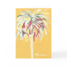 Yellow Canary Palm Tree Note Card